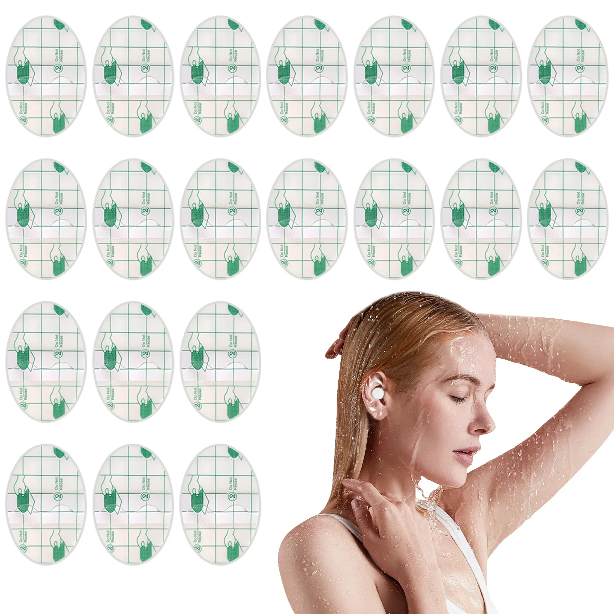 20Pcs Upgraded Waterproof Ear Protector Swimming Cover Caps Salon Hairdressing Dye Shield Protection Shower Cap Tool