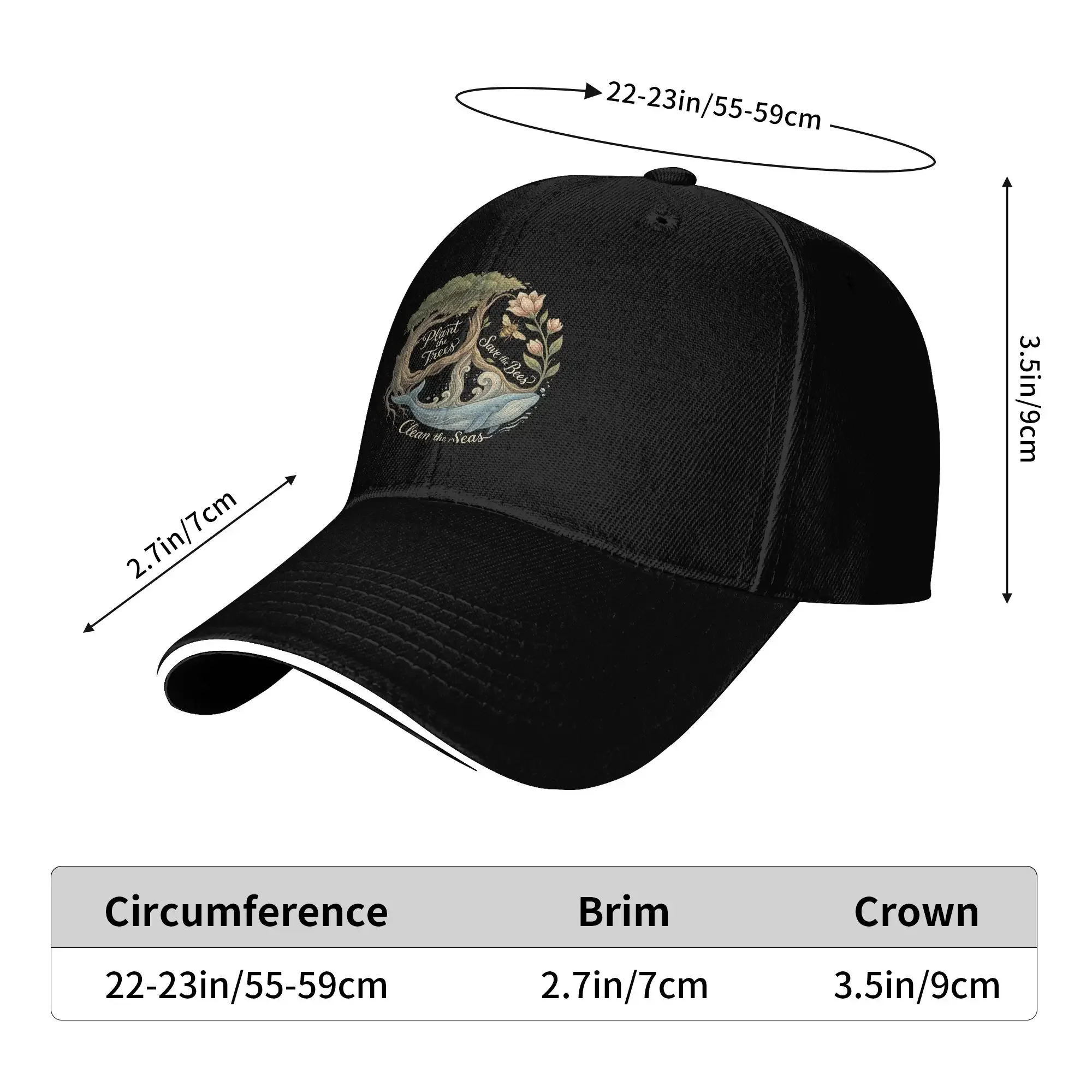 New Summer Plant The Trees Save The Bees Peace Sign Earth Day Baseball Cap Print Sun Trucker Hat Men Women Wholesale Snapback Ca
