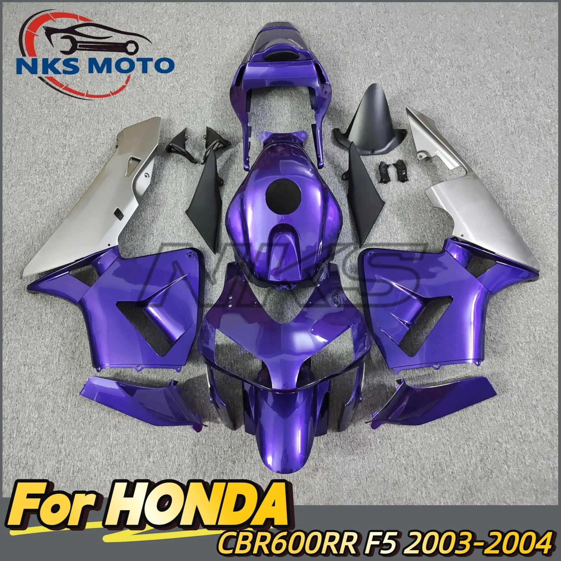 

Motorcycle Fairings Kit for HONDA CBR600RR F5 2003 2004 CBR 600RR 03 04 CBR600 Injection Silver Purple Bodywork Set