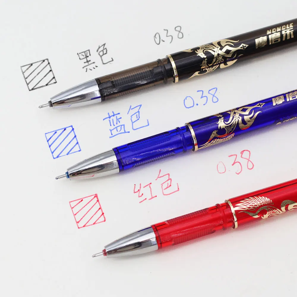 12 Stück/Set löschbare Gelstifte-Set, 0,5 mm blau/schwarz/rot löschbare Stiftmine, waschbarer Griff, löschbarer Stift, Büromaterial – Detail 9