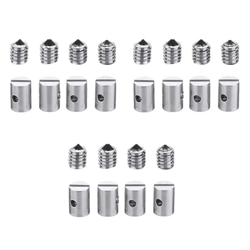 A48P-24Pcs Metal Solderless Cable Nipples 5Mm Throttle With Screw For Motorcycle Scooter Quad Mower Car Styling Tool
