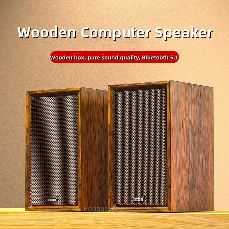 SADA Computer Speakers Wooden 2.0 Two-channel Stereo Surround Homeuse Loud Volume Desktop Computer Multimedia Desktop Speaker