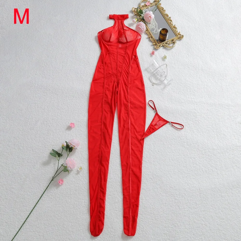 

Модный перспективный комбинезон черного цвета с бретелькой на шее, сетчатый тонкий прозрачный сексуальный костюм, праздничная одежда