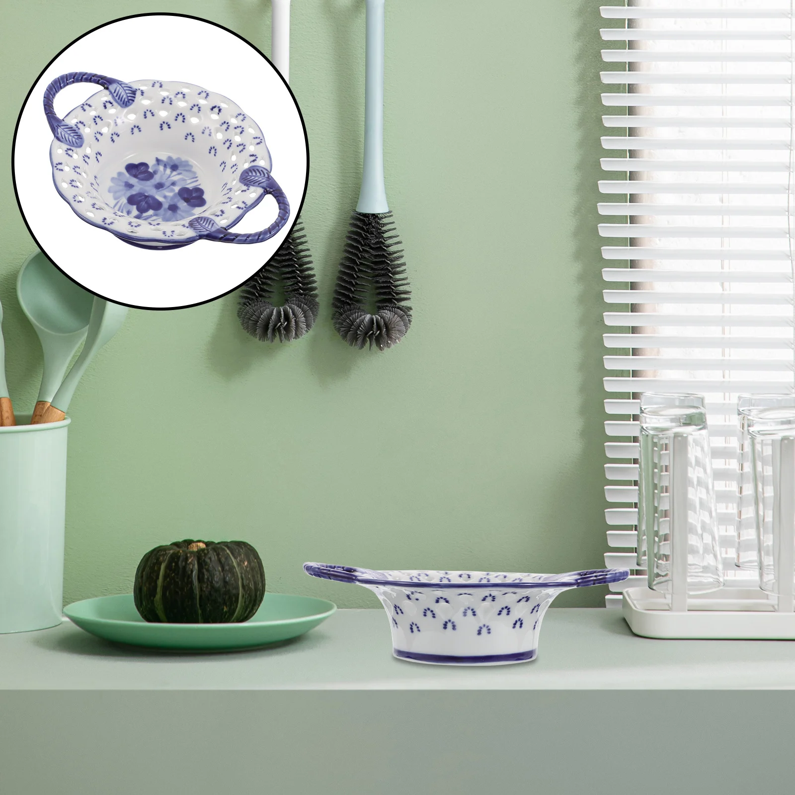 

Intricate Porcelain Fruit Plate Elegant Hollow Design Multifunctional Candy Holder Kitchen Counter Tray Decorative Serving