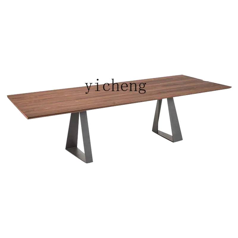 

ZF Industrial Style Office Log Large Board Long Table Solid Wood Conference Table Long Workbench