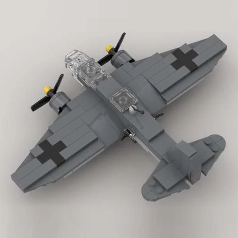 He-111 WW2 الطائرات المقاتلة العسكرية نموذج MOC قوالب بناء معدات الحرب وحدات التكنولوجيا الهدايا عطلة تجميع ألعاب أطفال #3