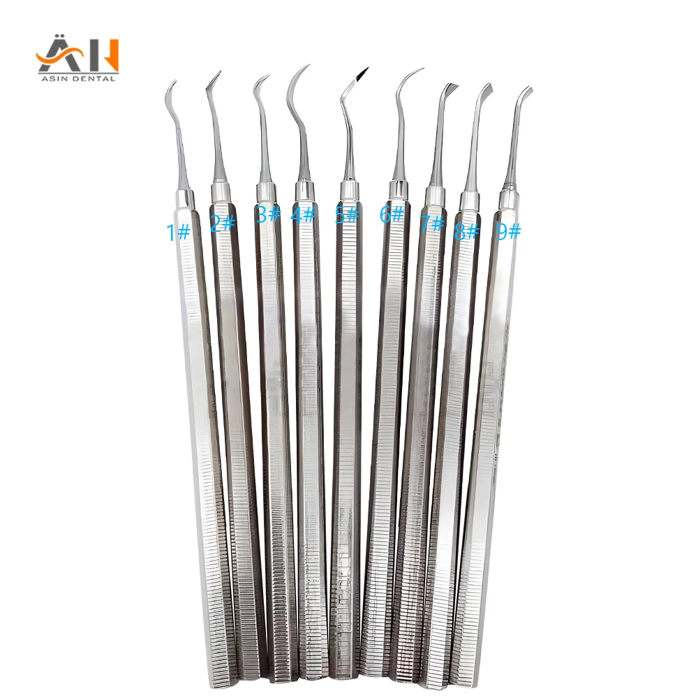 9 Pcs/Set Hand Operated Scalers Dental Calculus Scaler Practicing Examination Dental Instruments