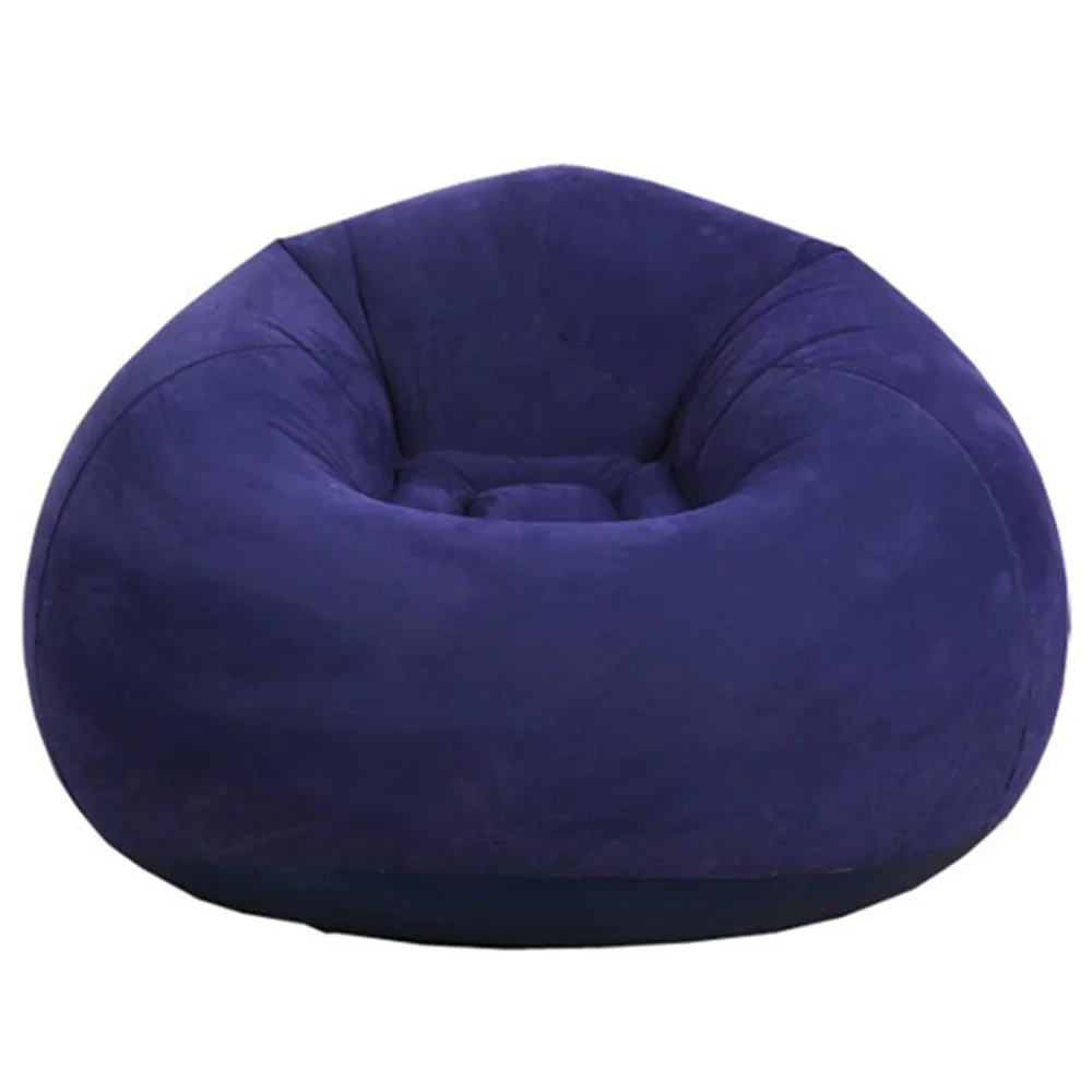 1pc Blue Inflatable Spherica Sofa Flocking Surface Round Sofa Living Room Bedroom Portable Folding Lazy Sofa Chair