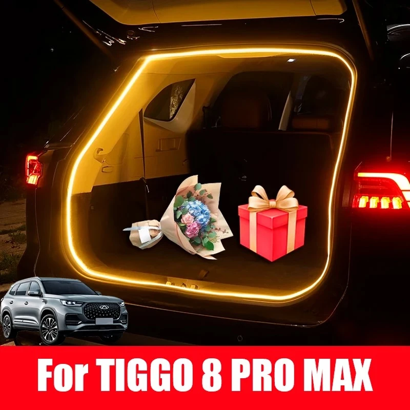 Car Trunk Ambient Light Bar Strip PVC Automatic Sensing Tailgate Lamp Parts For Chery Tiggo 8 Pro Max 2021-2025