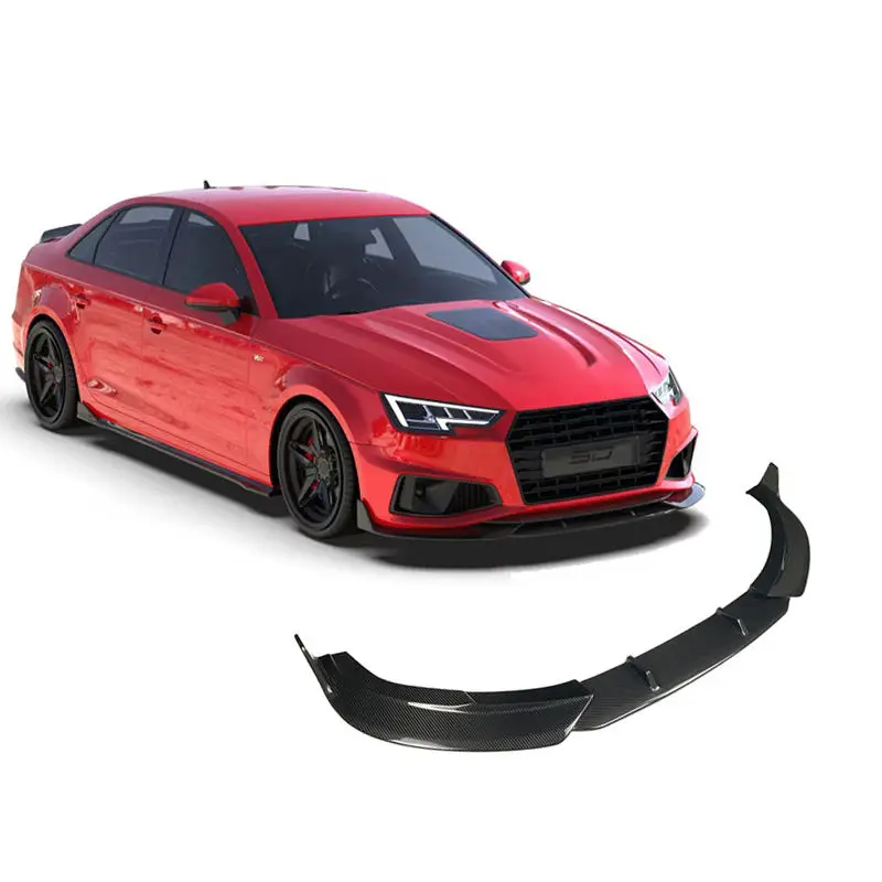 China Top Supplier Carbon Fiber Bump Front Lips for Audi A4 b6 b7 b8 b9 2021 2022, 100% Tested Well