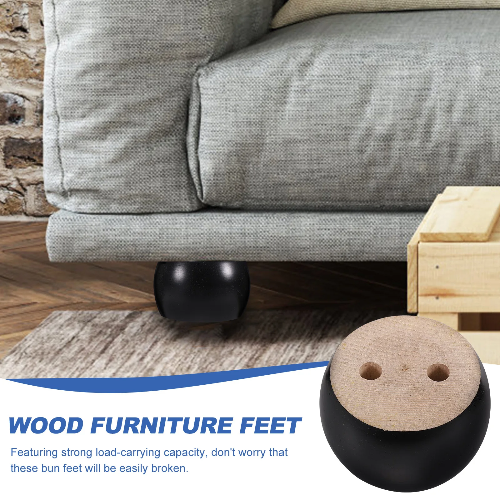 6Pcs Wood Furniture Feet Durable Sofa Legs for Bed Table Chair Unique Shape High Load Capacity Stable Structure