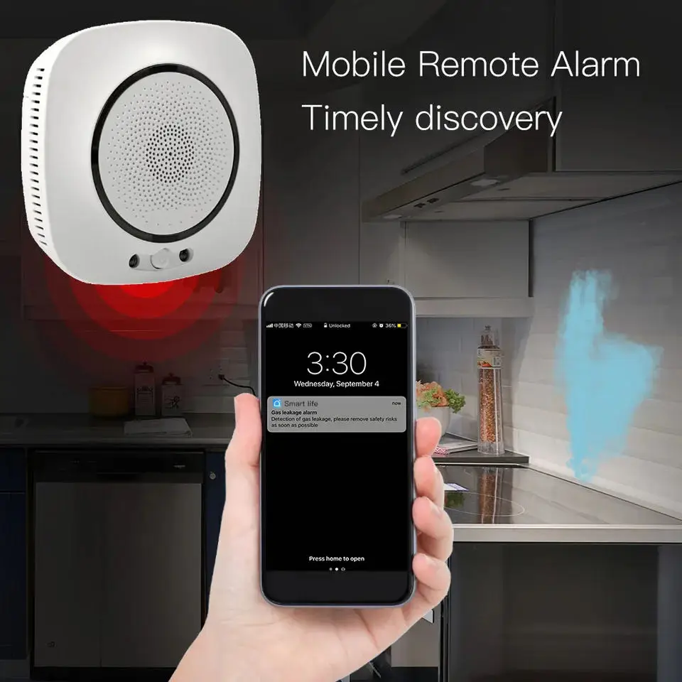 Smart Life Gas detektor Tuya Wireless Küche LPG Erdgas lecks ensor Smart life App Steuerung Arbeit mit Alexa Google Assistant – Detail 4