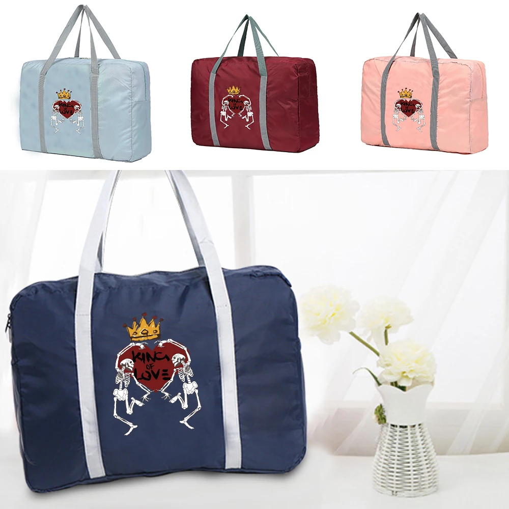 Bolsas de viaje plegables de gran capacidad, organizador de ropa, clasificación de equipaje Unisex, bolsos de mujer, bolsa de lona con estampado de dibujos animados