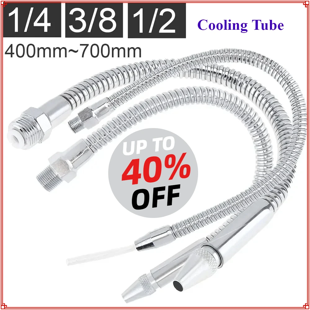 

Металлический шланг 1/2 3/8 1/4 дюйма 400-700 мм Гибкая трубка водяного масляного охлаждения с круглой насадкой для фрезерного станка с ЧПУ