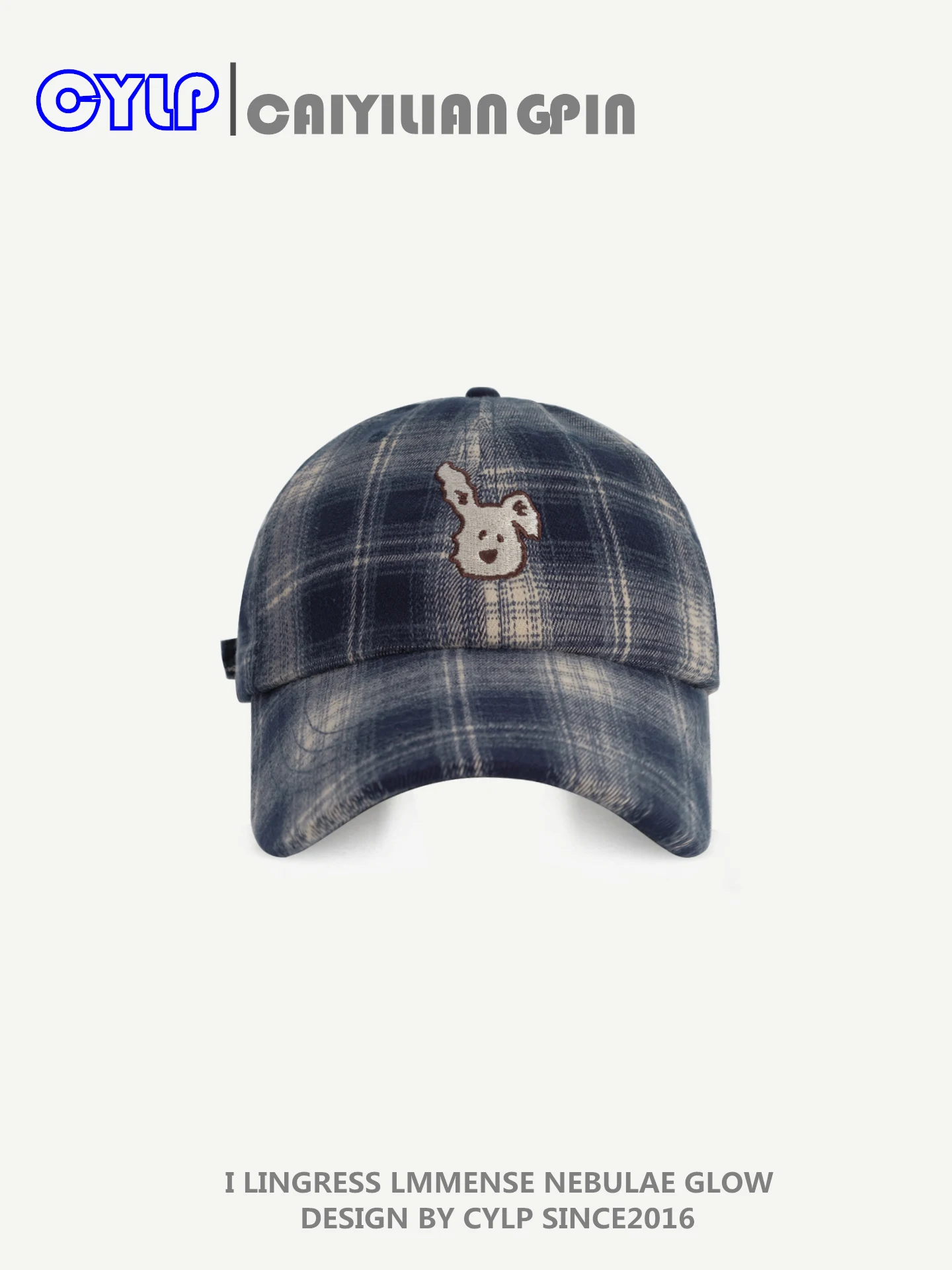 

Hat Female American Retro Checkered Embroidery Soft Top Baseball Cap Face Small Peaked Cap Male