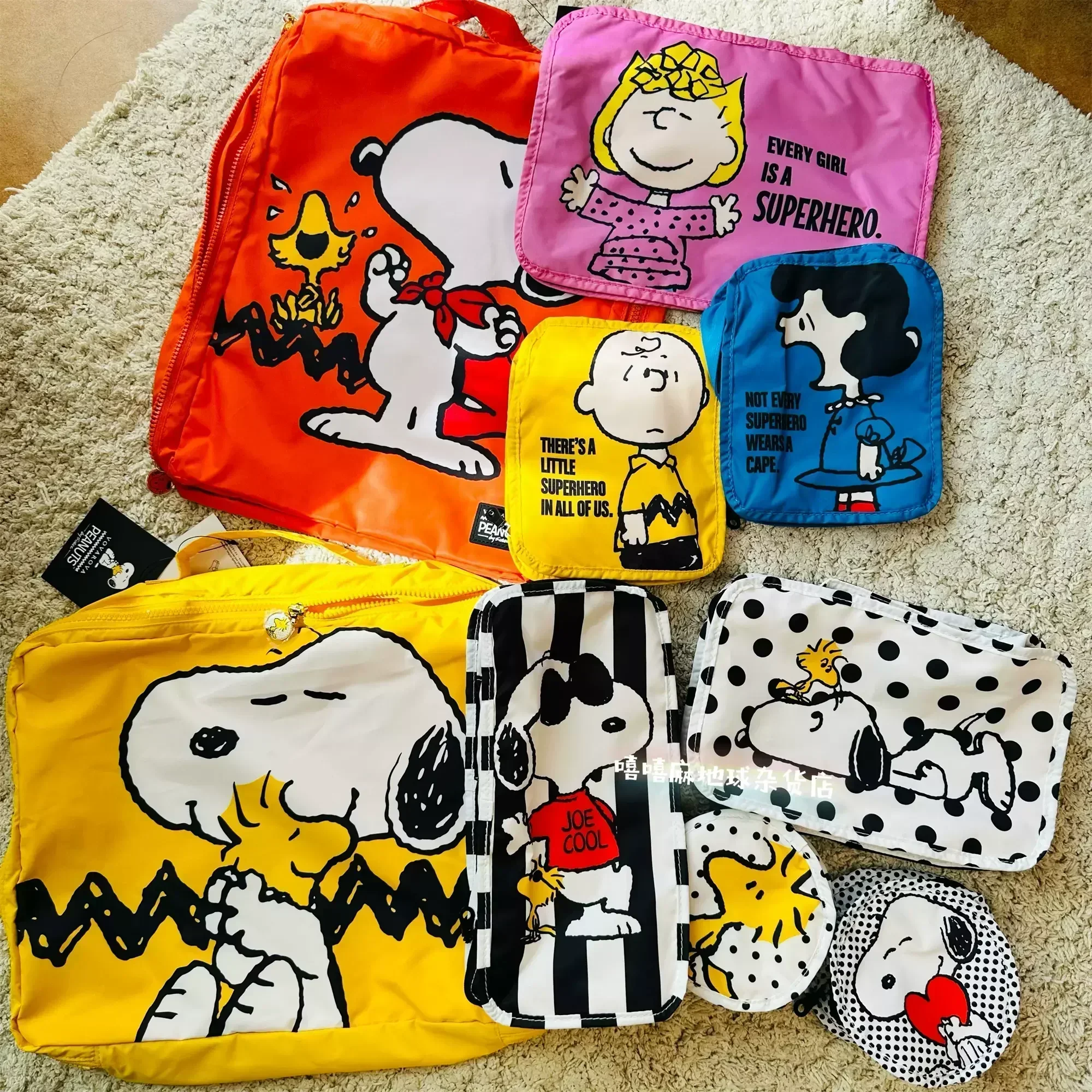 Japanese Snoopy Cute Travel Useful Bolsas De Organza Clothes Shoes Organizer Bag Storage Set Travel Essentials Cube Makeup Bag