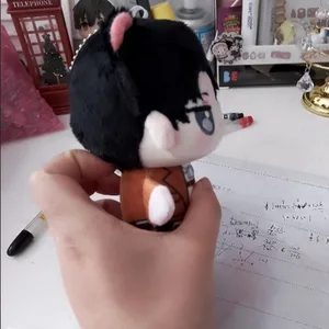 Titan Figürü, Anahtarlık, peluş oyuncak, Kawaii Doldurulmuş Hayvan, Hediye, Levi Ackerman, Eren Jaeger, Mikasa Denizyıldızı, 12 cm En çok satılan 12, anahtarlık, mikasa-no. 3