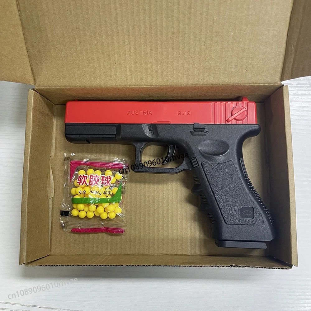 Miękka kula Airsoft Pistol Manual G17 Zabawkowy pistolet Dolny magazynek z laserem Sporty na świeżym powietrzu CS Gra Broń dla dzieci Dorośli Prezent