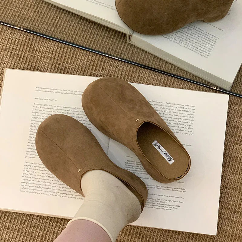 New In Fashion Thick Soled Women Slippers Mules Sandals Shoes Outdoor Female Slides Round Toe Ladies Heeled Slippers Shoes image 5