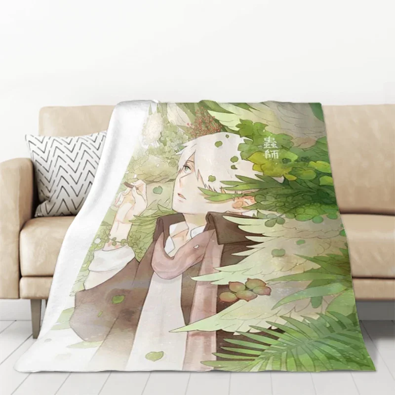 Mushishi Custom Throw Blanket Soft Microfiber Bedding Warm Decorative Fleece for Sofa Thick Childrens Cute Blankets