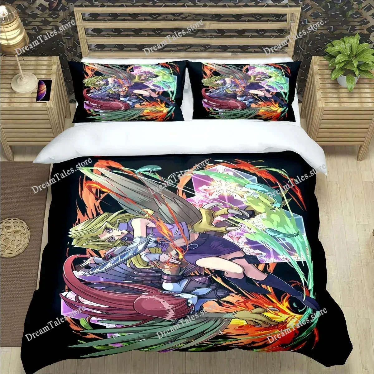 Famous Card Games Y-Yu-Gi-Oh Print Bedding Sets Bed Supplies Set Comforter Set Teens Girls Cartoon Twin Single Kid Gift029963