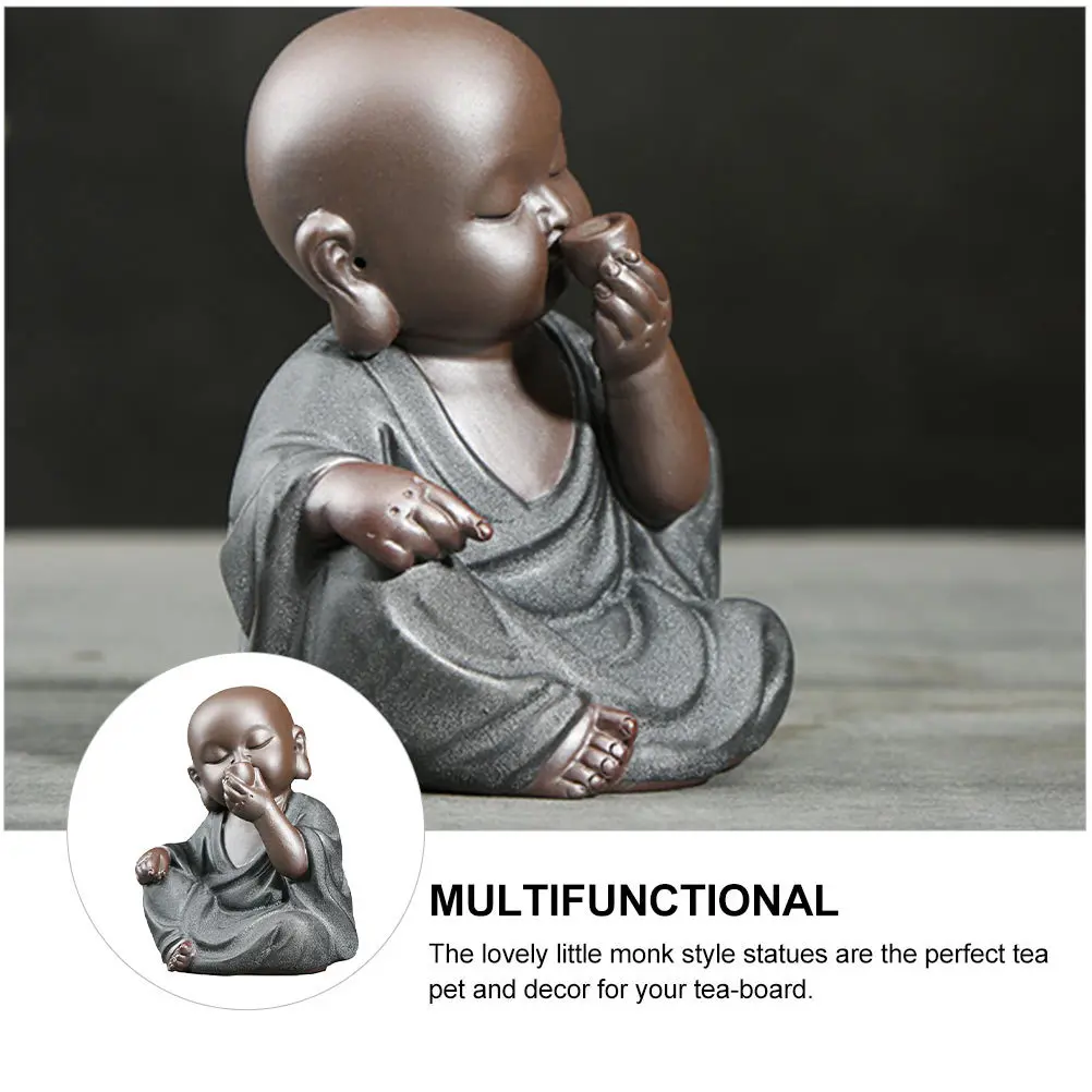 

1Pcs Black Tea Pet Lovely Purple Clay Craft Tea Tray Decoration Statue Ornament