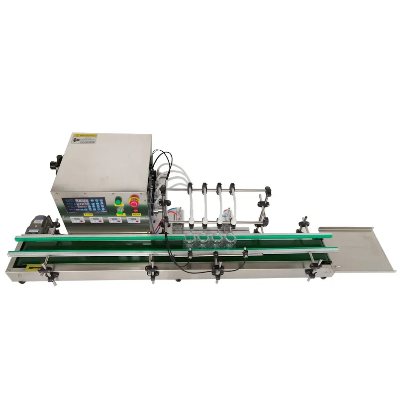 Para linha de montagem automática de quatro cabeças máquina de enchimento controle numérico líquido quantitativo máquina de enlatamento licor essencial