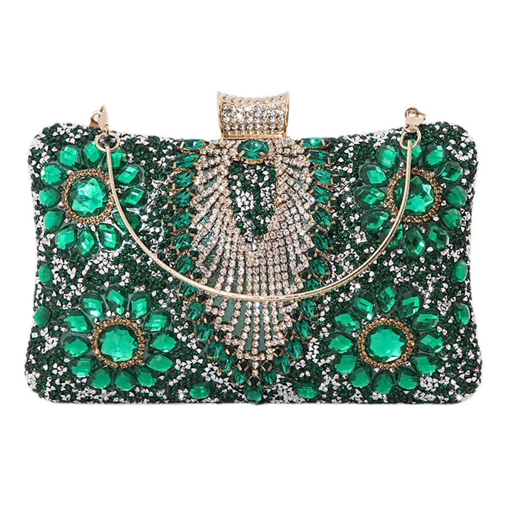 Luxury Rhinestones Glitter Dinner Bag 2023 Women New Diamonds Wedding Evening Bag Korean Tassel Chain Satchel Vintage Clutch Bag