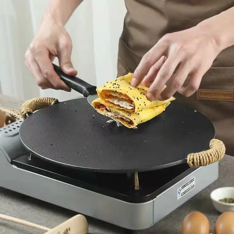 Cast Iron Pan Pig Iron Frying Uncoated Non-stick Pancake Hand Pancake Pancake  Pizza Baking  Factory