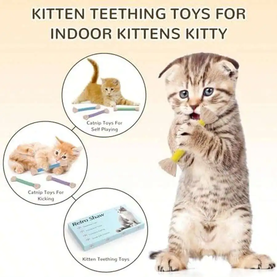 

Cat Chew Toys With Catnip And Silvervine 3pcs Rope Interactive Kicker Teeth Cleaning For Indoor Cats