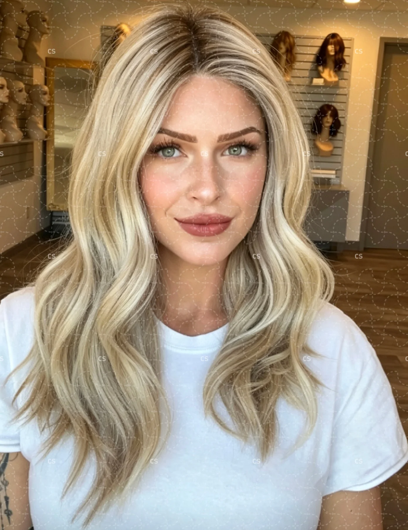 18inch Glueless Highlighted Blond Wig 150 Density Body Wave 13x4 Lace Frontal with Baby Hair Pre-Plucked Soft 100% Human Hair