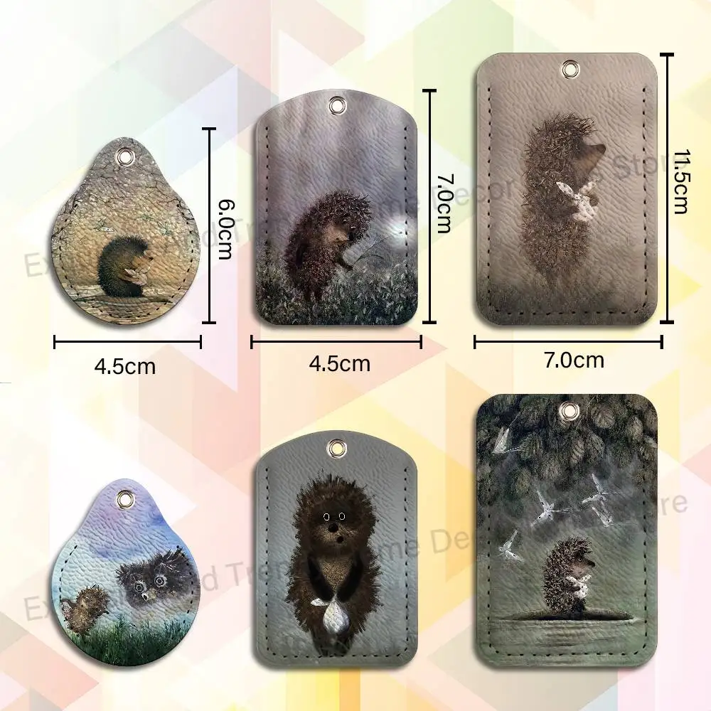 H-Hedgehog in the F-Fog Custom Access Card Case Leather Card Holder Transportation Card Case Gifts