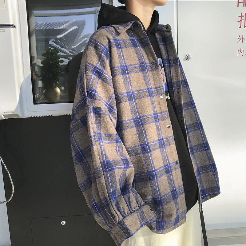 

LAPPSTER Y2k Flannel Oversized Harajuku Plaid Shirt 2023 Streetwear Korean Shirts Long Sleeve Japanese Fashion Vintage Blouses