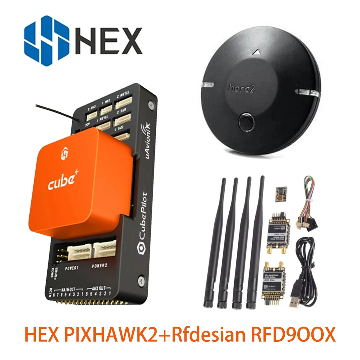 HEX Cube+ PIXHAWK2 Flight Control H7 Orange cube ADS-B HERE3+ GPS with RFD900x Telemetry Combo For RC DRONE