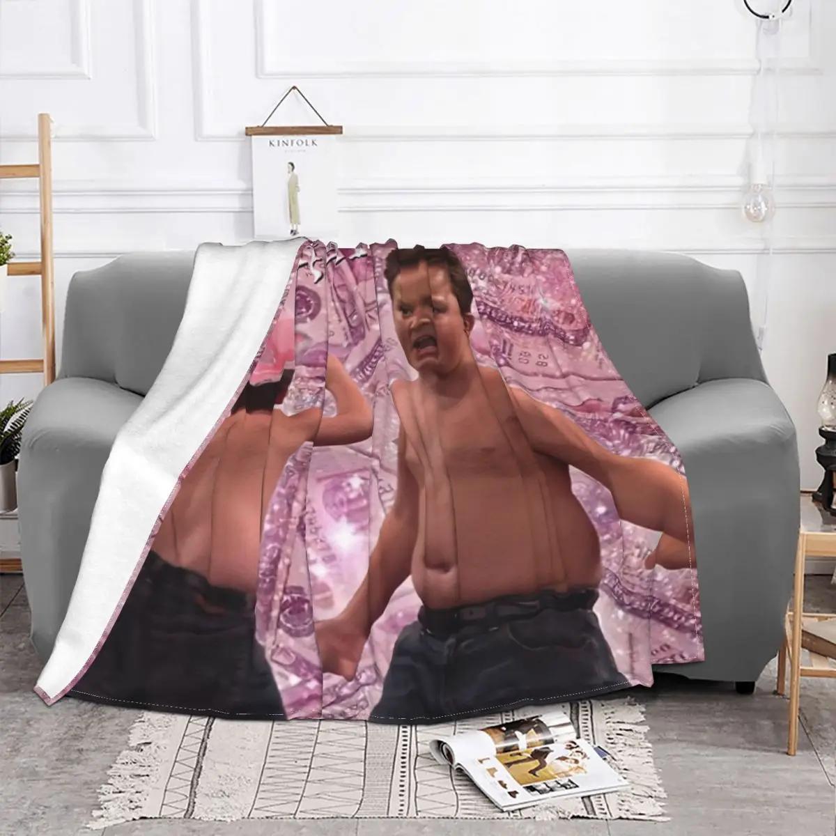 Gibby Party Hard Blanket Fleece Print Funny Dank Meme Tv Multifunction Super Warm Throw Blanket for Home Travel Plush Thin Quilt