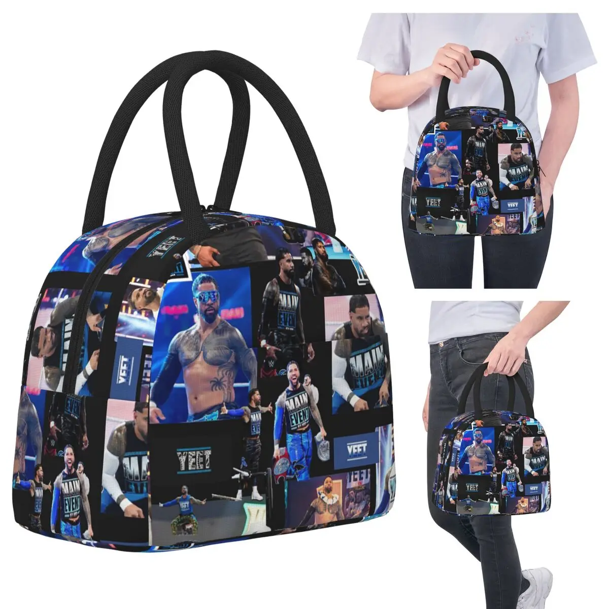 

WWE Jey Uso Maint Event 2024, изолированная сумка для обеда для женщин, офисный холодильник, термосумка для еды, герметичная сумка для обеда, контейнер