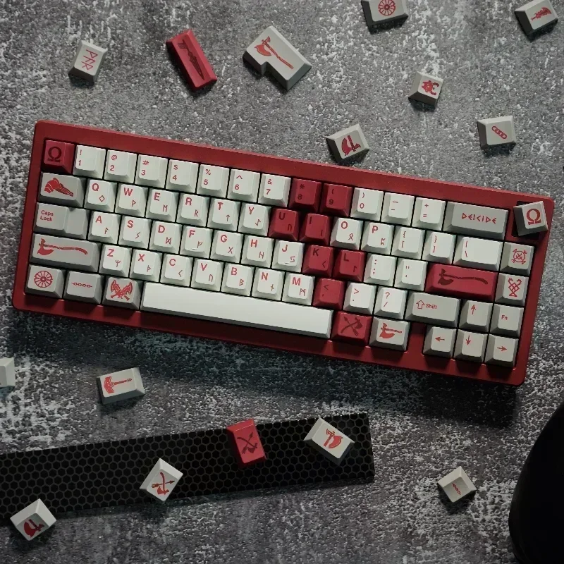 god of war theme keycaps personalizado pbt cherry profile keycap keycap ponto simples para jogos presentes de teclado mecanico rainbow 75 01