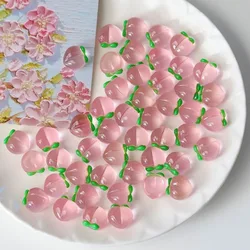 20pcs Resin Beads Peach Fruit Non-Porous Spacer Beads for Jewelry Making DIY Hairpins Mobile Phone Case Decoration