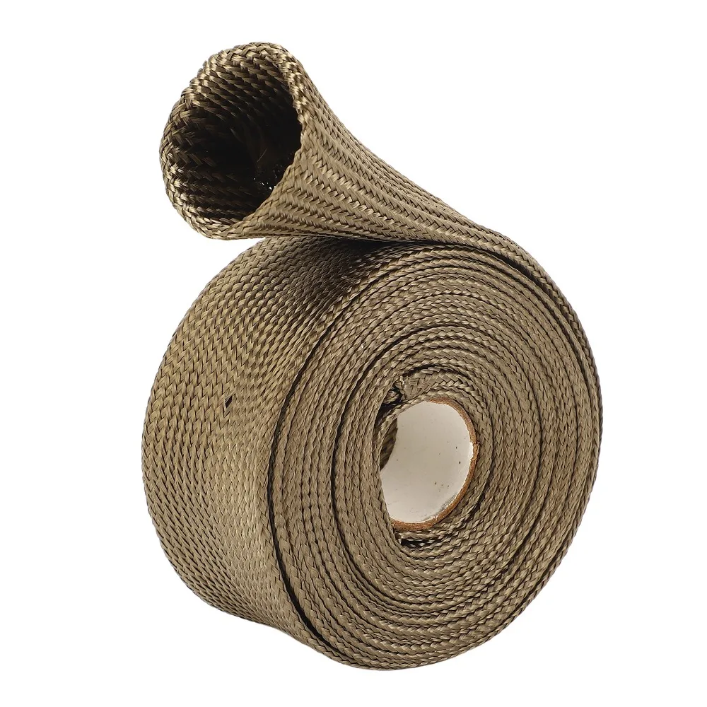 

Durable Basalt Fiber Heat Shield Sleeve Heat Proof Fireproof Fuel Line Heat Shield Adjustable Exhaust Pipe Wrap Car Application