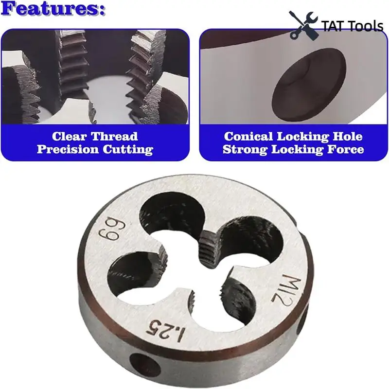 

M12 X 1.25Mm Metric Tap And Die Set Threading Tool Kit Thread Tap And Round Thread Die