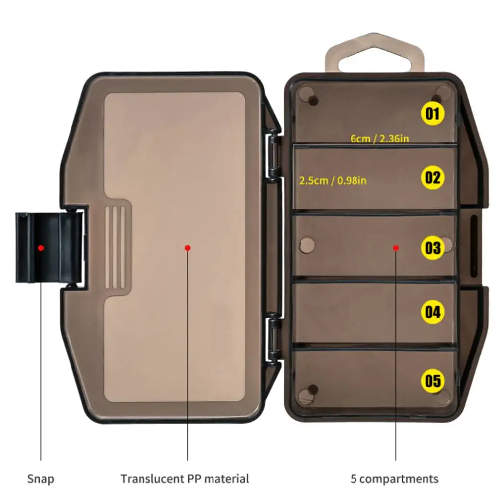 Outdoor Sports Fishing Tackle Box Small Bait Accessory Box Bait Storage L13.5 W8.5 H3cm PP Material Single Layer Box
