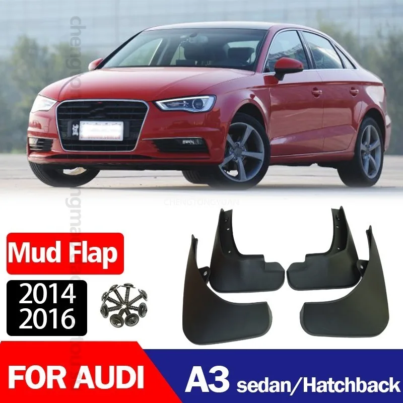 Mudflaps Mudguards For Audi A3 Sedan Hatchback 2014-2016 Mudguards Tire Fenders Mud Flaps Wheel Guards Accessories 4x Tyre
