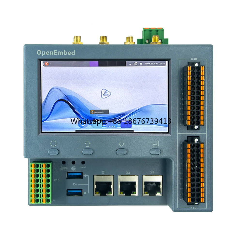 OpenEmbed PLC Programming Controller 4.3 Inch Touch Screen HMI Industrial IoT RS485 Communication 20 I/O 2 Years Warranty LPDDR4