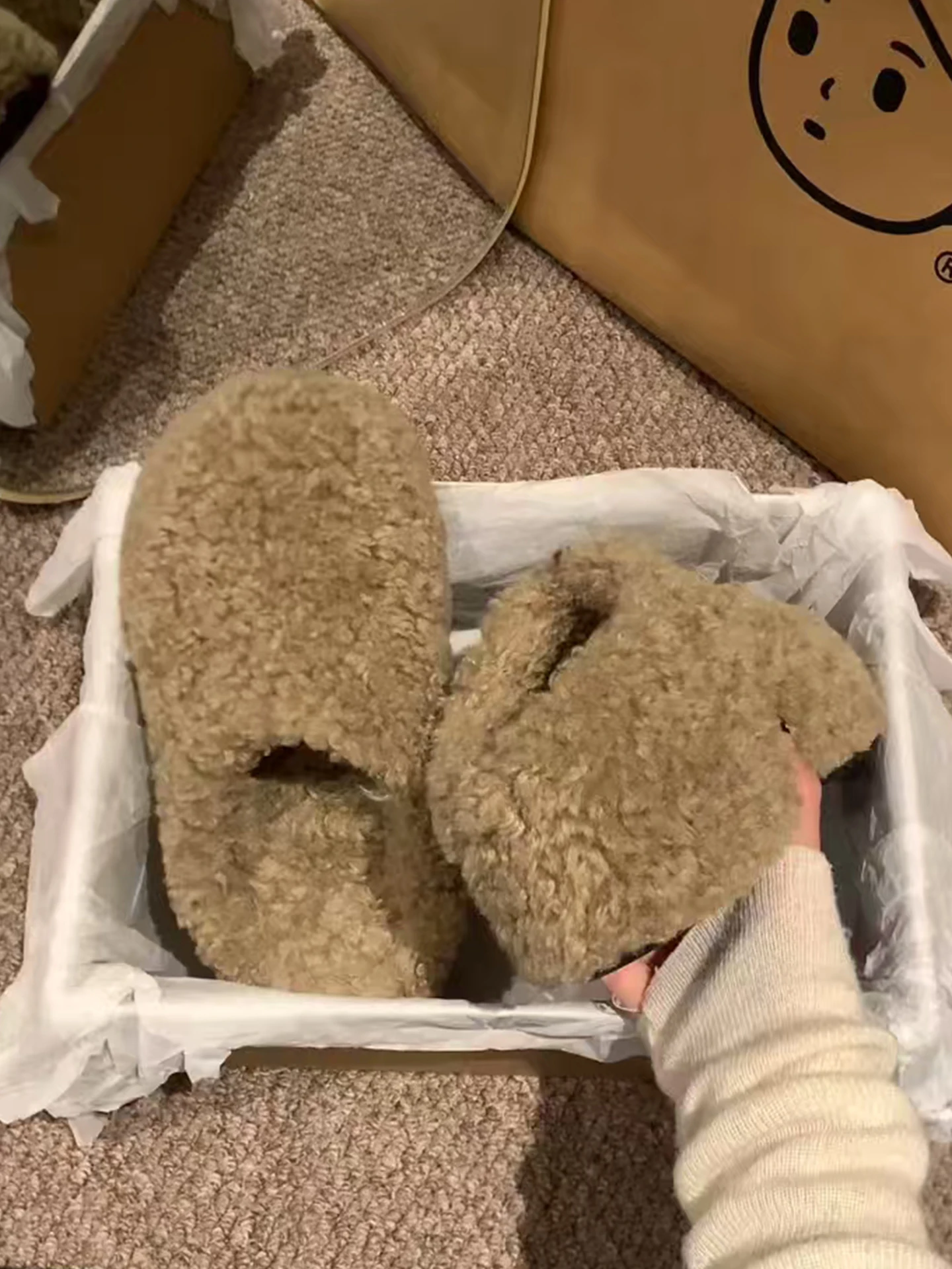 

Warm Wool Cotton Slippers Women's Indoor Outdoor Winter Fce Lined Thi Bot Slip-On oes Casual Sle Comfortable