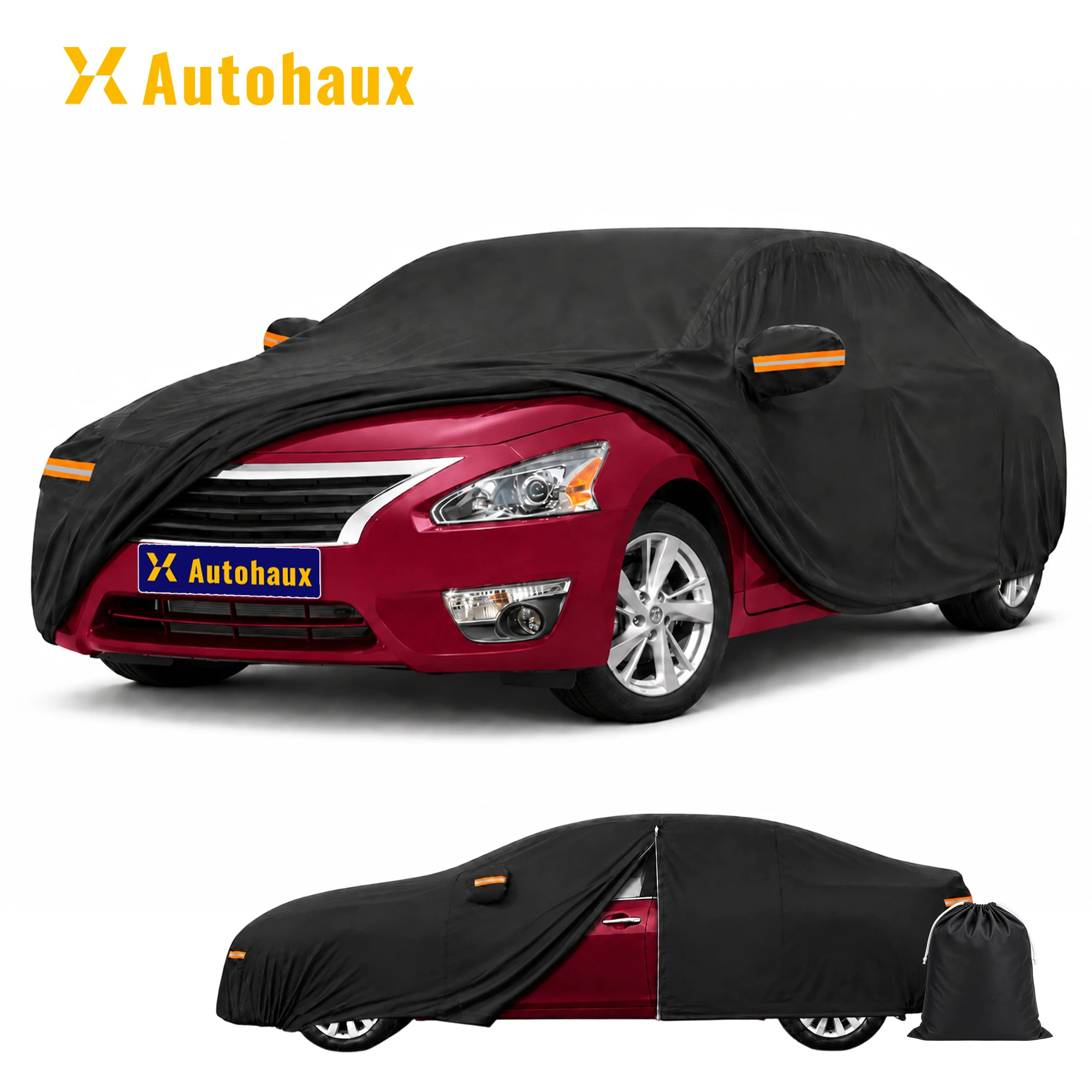 X Autohaux Waterproof 210D-PU Oxford Full Exterior Car Cover for Nissan Altima 2013-2024 Black