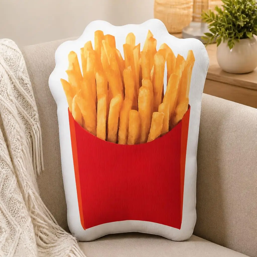 French Fries Plush Pillow Cushion Irregular Stuffed Throw Pillow Home Decor Gift Sofa Bed Couch