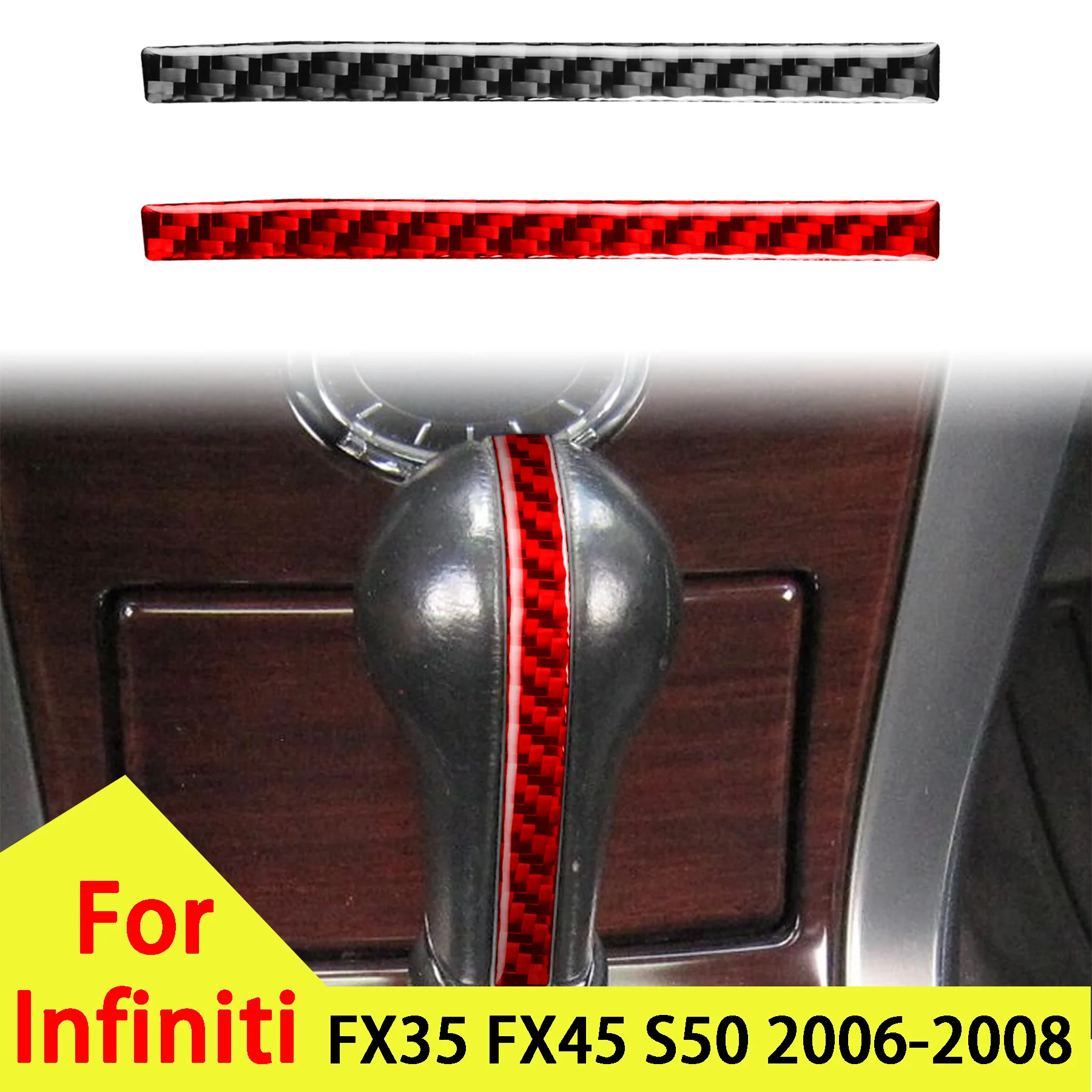 

Soft Carbon Fiber Car Gear Shift Lever Knob Recessed Panel For Infiniti FX35 FX45 S50 2006-2008 Interior Accessory Stickers
