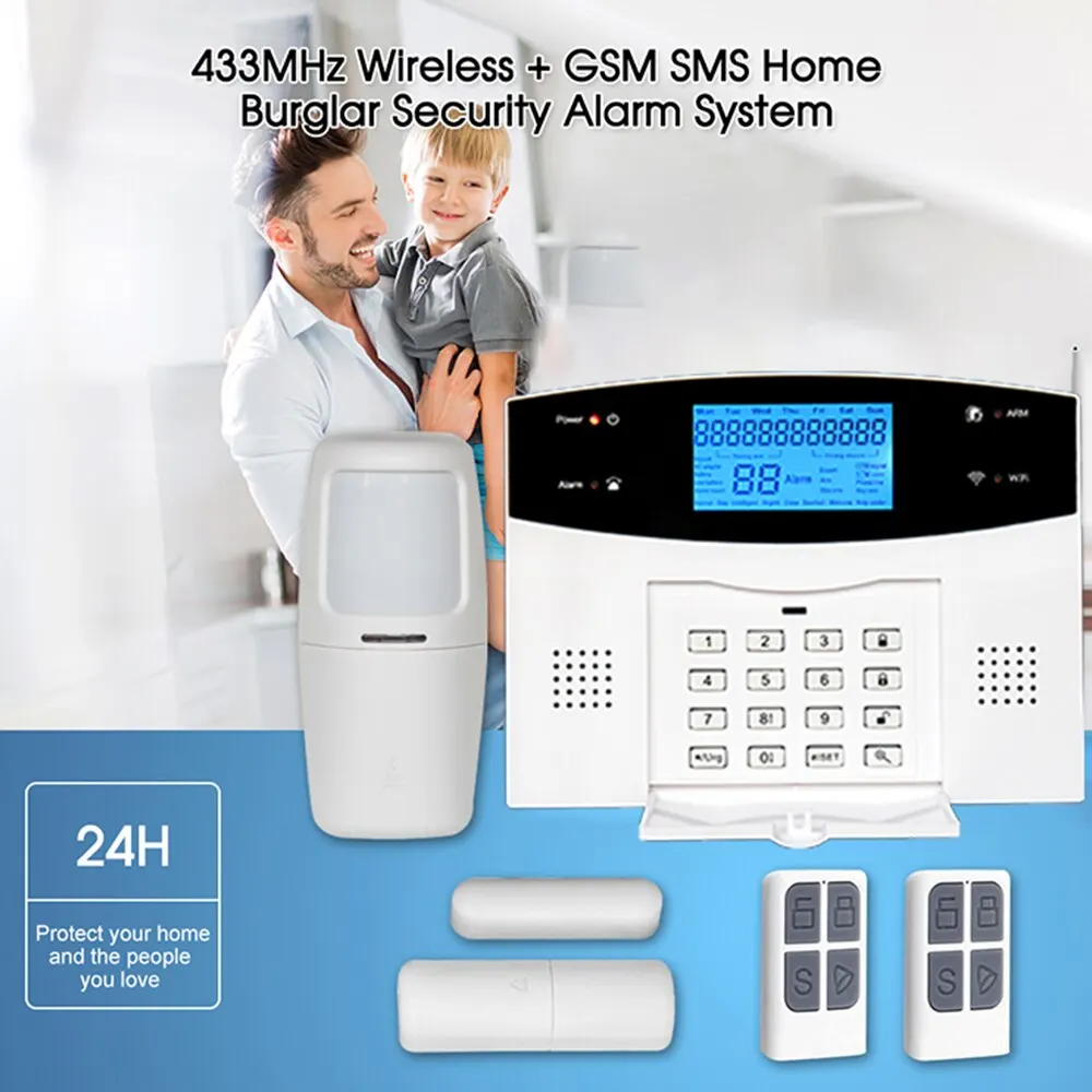 ONENUO Smart WiFi GSM Home Security Protection Smart Alarm System LCD Screen Burglar Kit Tuya APP Remote Control Arm And Disarm