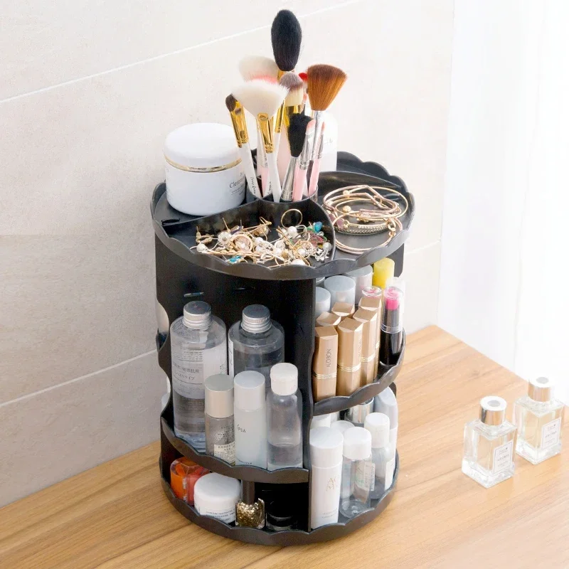 rotary cosmetics shelf dresser desktop multi-layer plastic skin care collection box