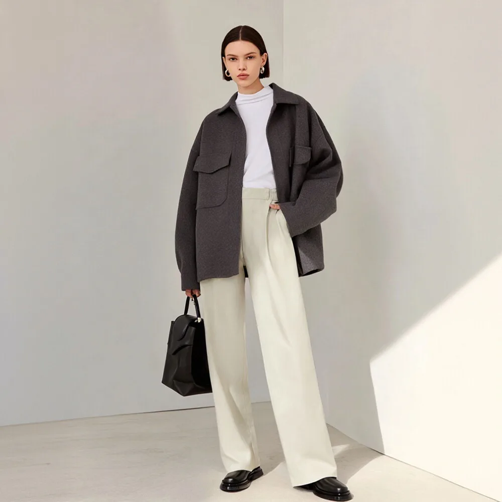 

Women's Casual Shirt Collar Jacket Comfortable Fit Upperwear Fashion Autumn Winter No Decoration